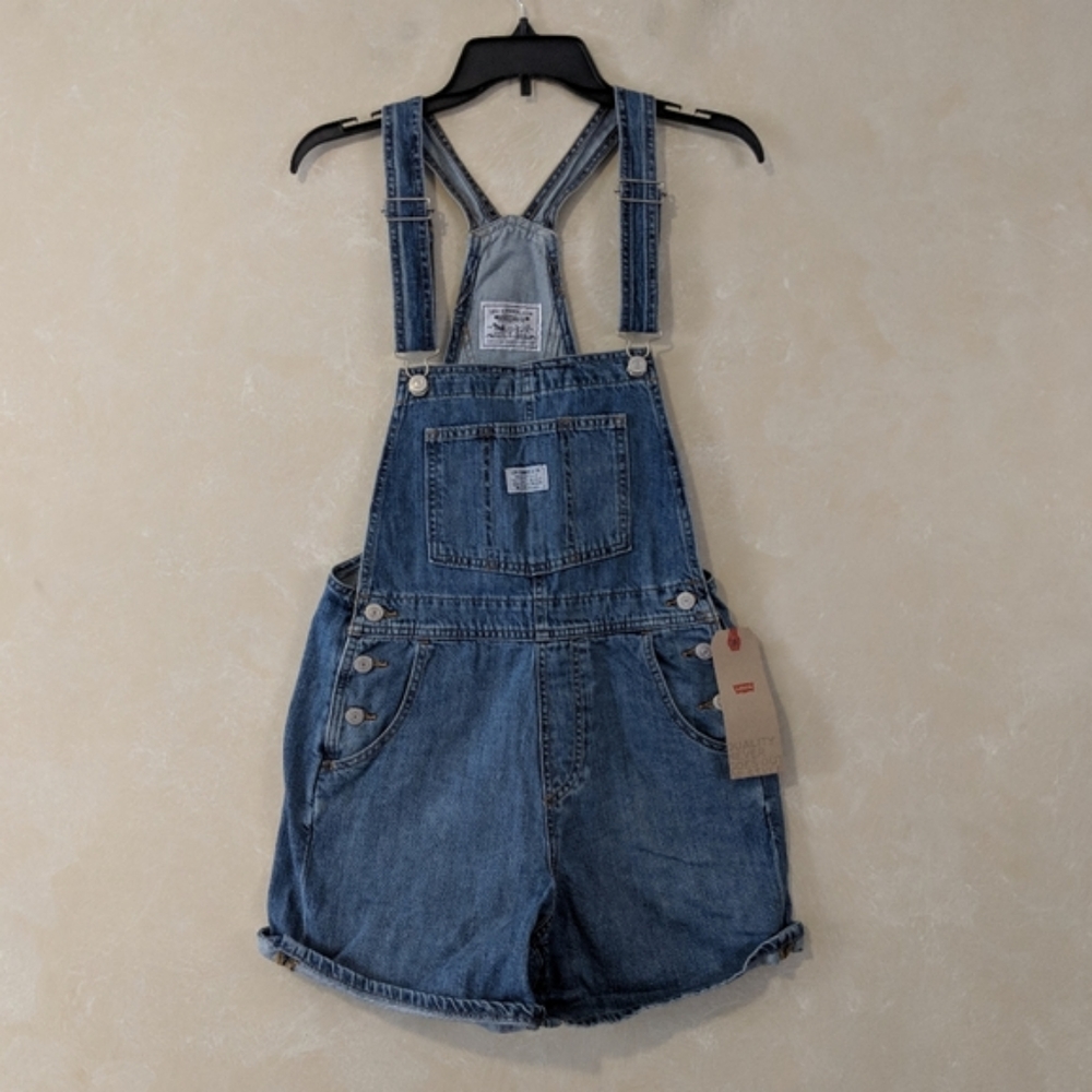LEVI'S Vintage Denim Shortalls Short Overalls - Picture 5 of 6